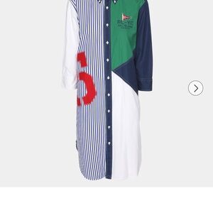 Ralph Lauren Colorblock Shirt Dress with Logo size 12